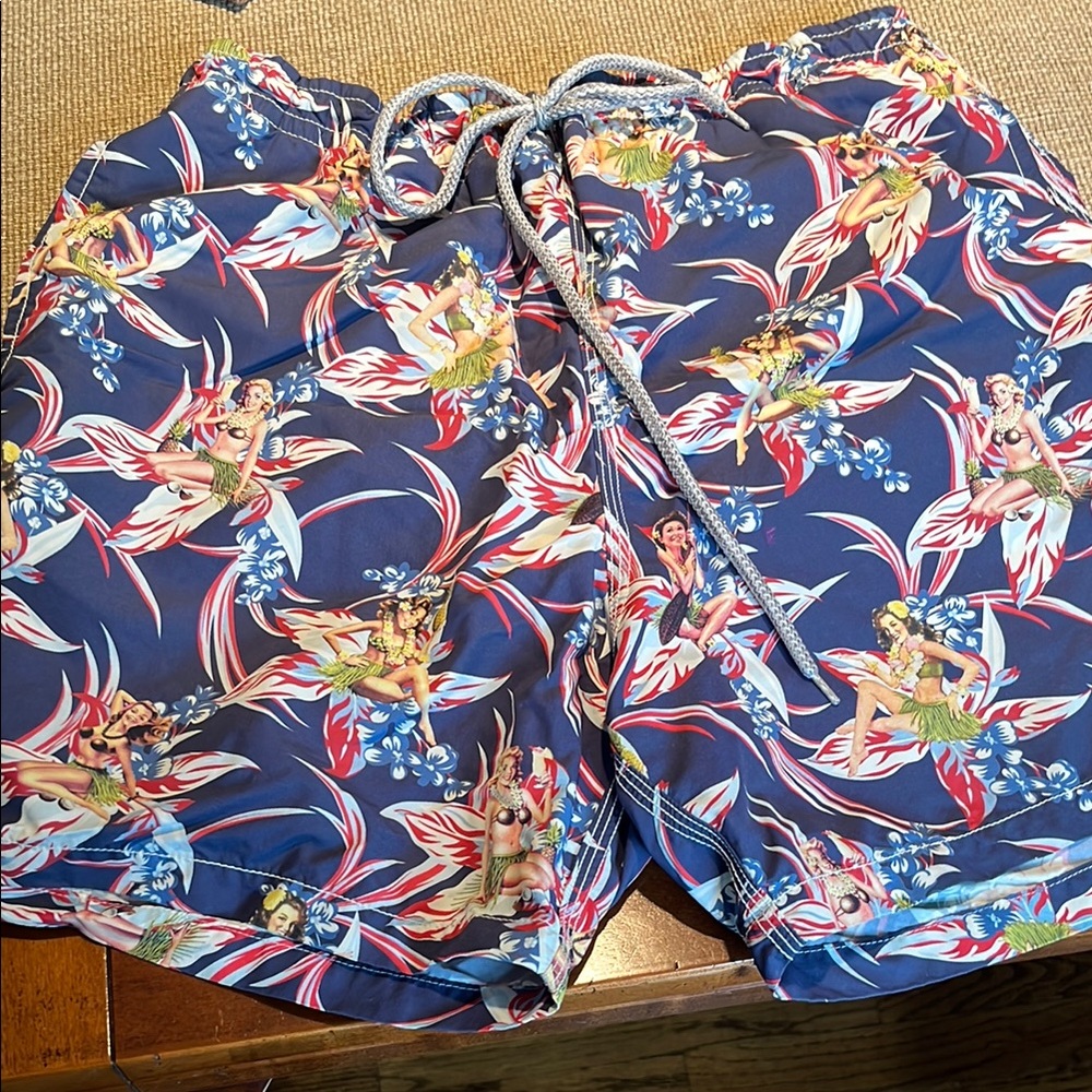 Saks Fifth Avenue Blue Floral Swim Shorts